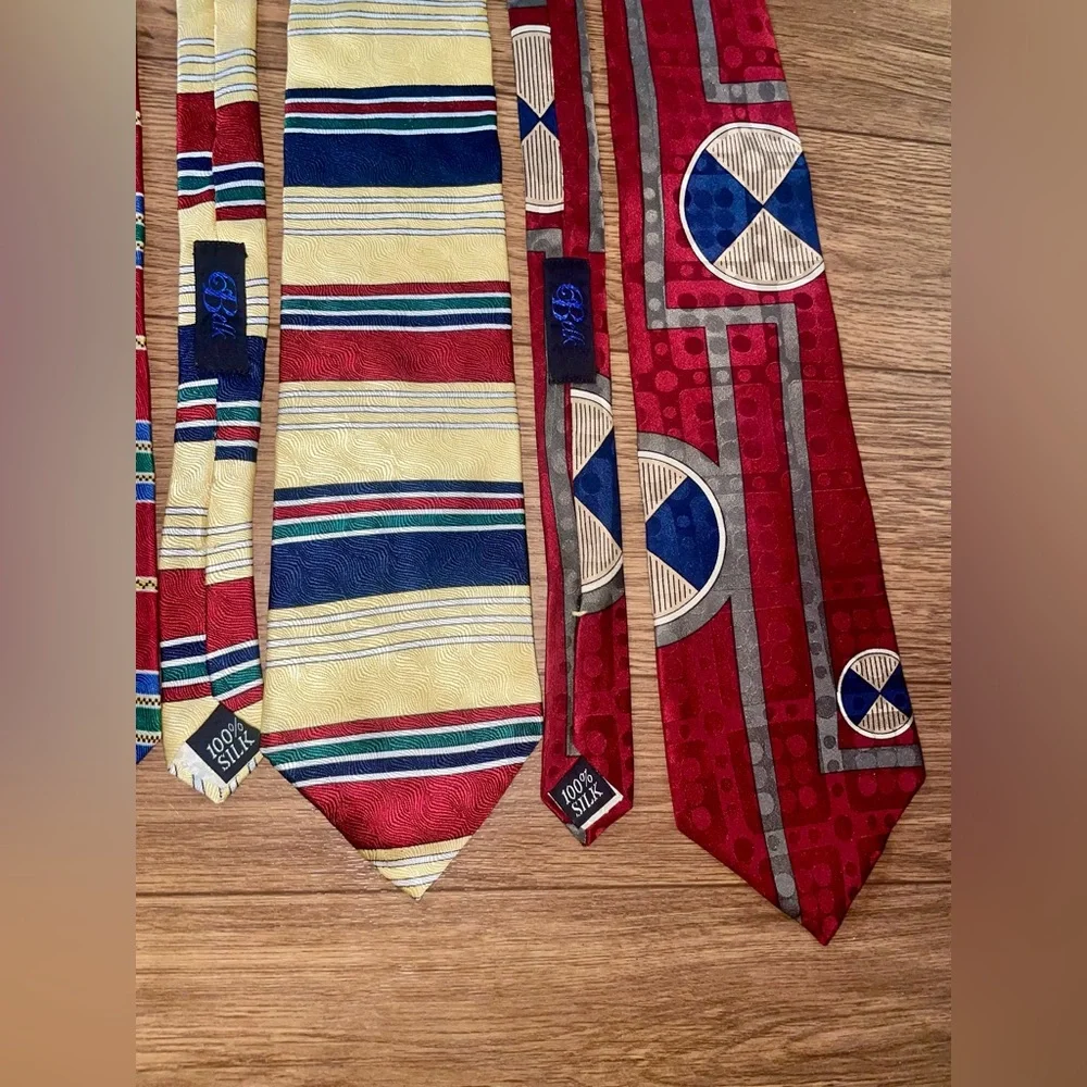 Lot 6 silk ties Oscar De La Renta craft unique classy - Picture 7 of 7